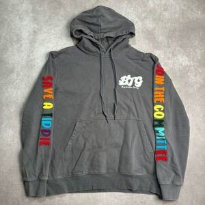 Staydium Big Tiddie Gang BTG Hoodie Grey Sleeve Embroidery Mens M flaw*
